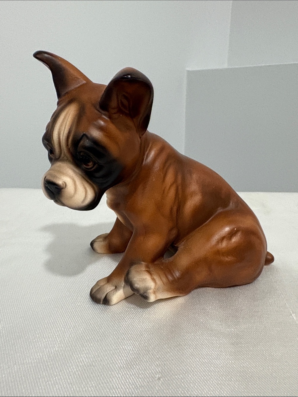 Brown Boxer Puppy Dog figurine -